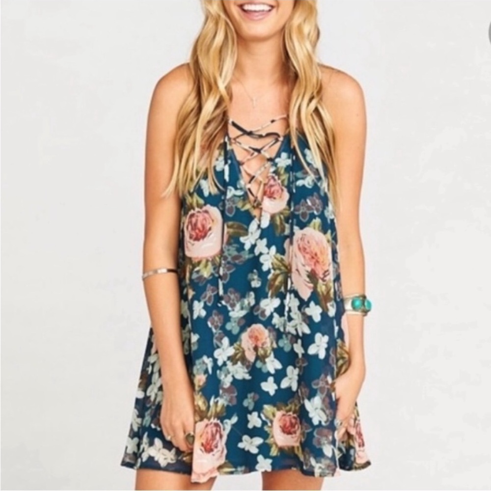 Show Me Your MuMu‎ Rancho Mirage Lace Up Mini Dress Size M